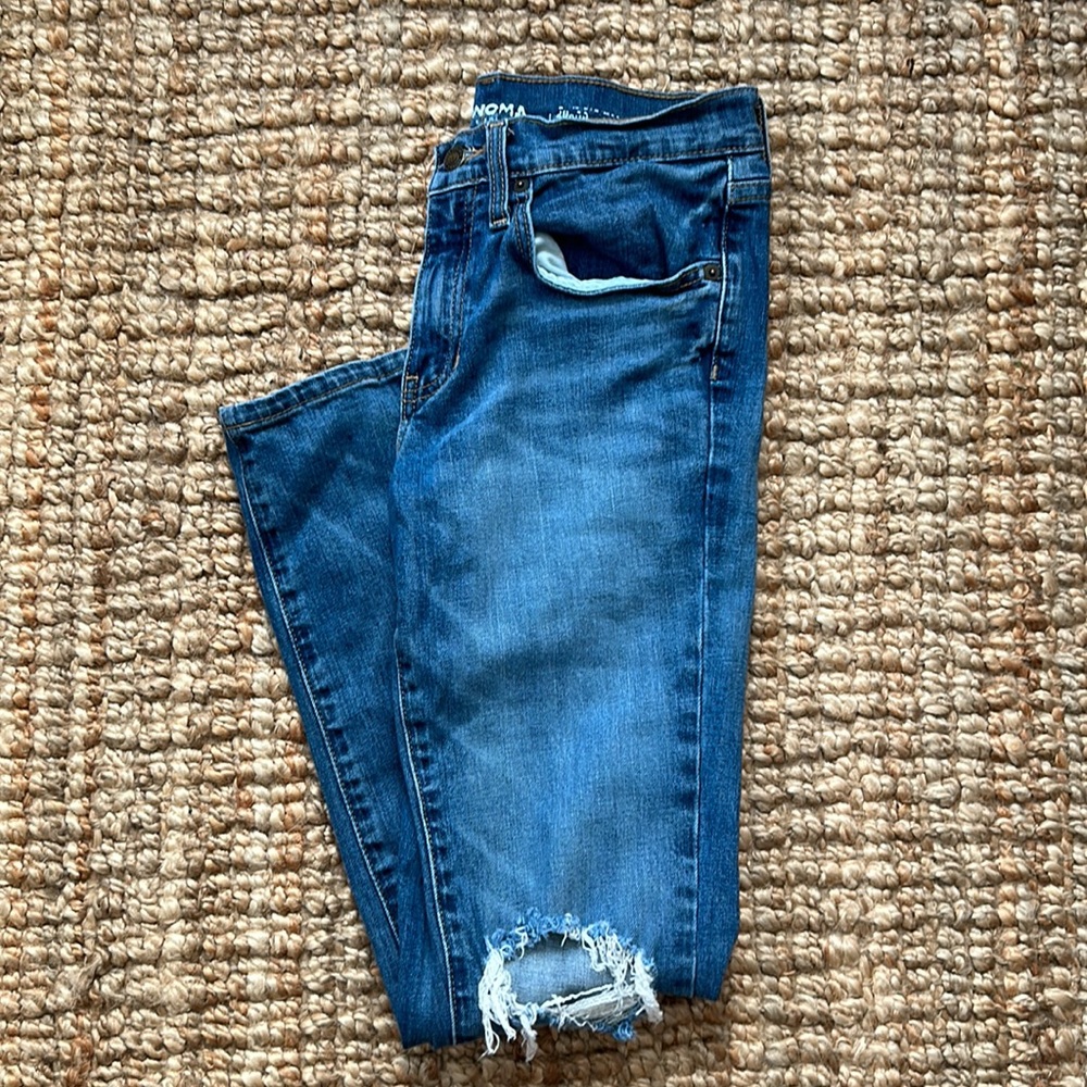 Sonoma slim 99% cotton blue jeans medium denim men’s 20x30 5 pocket distressed